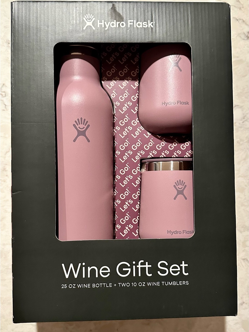 Hydro Flask Pink Wine Gift Set with Bottle and Two Tumblers